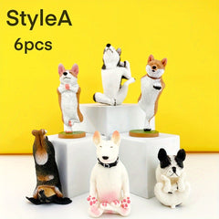 6pcs Sports Dog Resin Statue Ornaments for Home Office Decoration