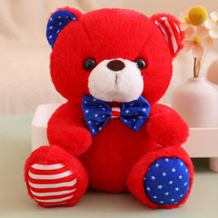 American Flag Teddy Bear Plush Toy Carnival Bow Tie Bear Gift