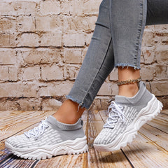 Bamboo Pattern Socks Sneakers Lace Up Outdoor Running Shoes