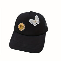 Butterfly Flower Patch Baseball Cap Adjustable Sun Hat