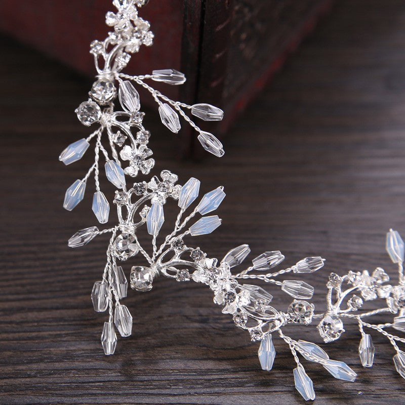 Golden Rhinestone Wedding Bride Hair Comb Headdress