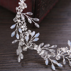 Golden Rhinestone Wedding Bride Hair Comb Headdress