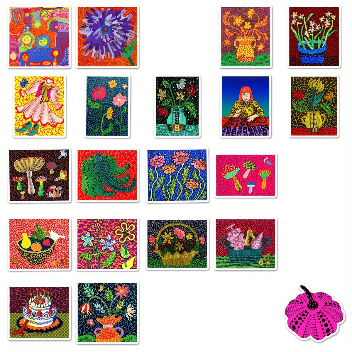 50 Hand-painted Polka Dot Stickers for Journal, Books, Cups