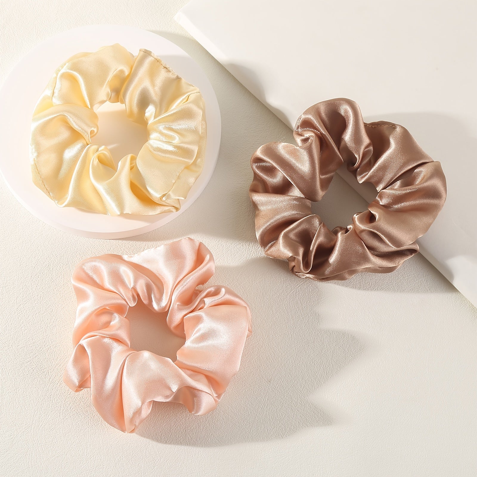 10pcs Silk Satin Solid Hair Ties Oversize Scrunchies Colorful Scrunchies
