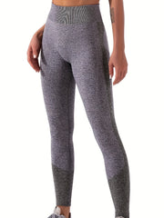Solid Yoga Set Quick Drying Sports Suit Long Sleeve Sports Bra & High Waist Legg