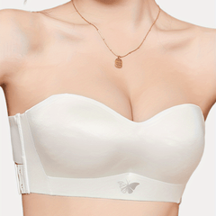Butterfly Pattern Strapless Bra Push Up Women's Lingerie