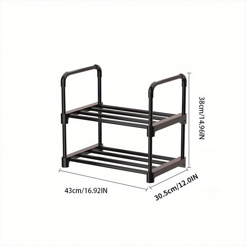 2-Layer Shoes Storage Rack Floor Standing Organizer Shelf