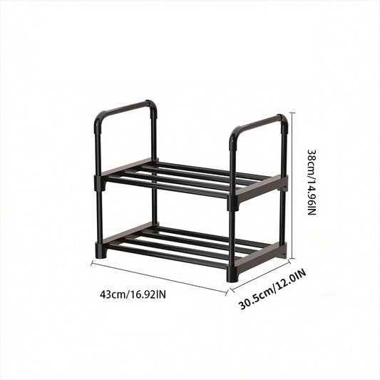 2-Layer Shoes Storage Rack Floor Standing Organizer Shelf