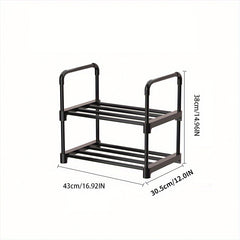 2-Layer Shoes Storage Rack Floor Standing Organizer Shelf