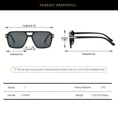 Men's Square Frame Double Beam Sunglasses
