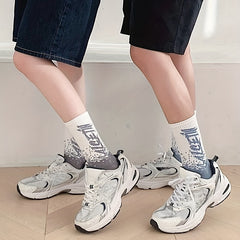 5 Pairs Letter Print Sports Socks for Women
