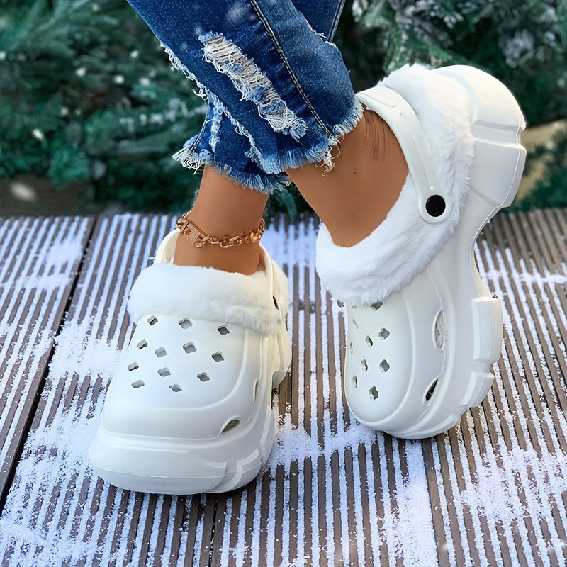 Thickened Warm Hole Shoes Plus Velvet Slippers
