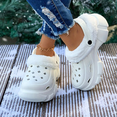 Thickened Warm Hole Shoes Plus Velvet Slippers