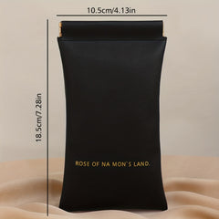 Letter Print Glasses Bag PU Leather Sunglasses Pouch