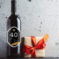 2pcs 40th Happy Birthday Wine Bottle Labels Personalized Self Adhesive