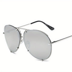 Large Aviator Sunglasses Mirrored UV400 Sun Shades Retro Double Bridge