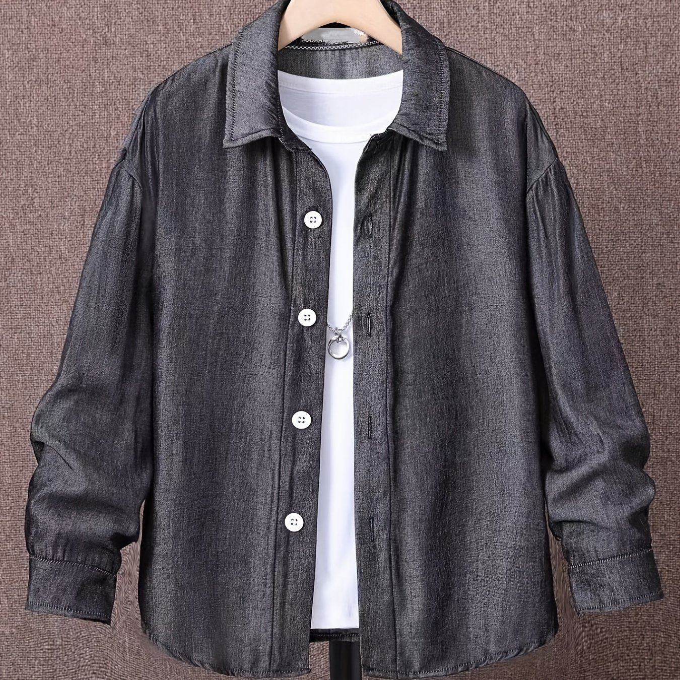 Boys Long Sleeve Button Up Shirt for Autumn and Spring