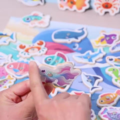 Wooden Ocean Fishing Toys - Interactive Magnetic Fish Game