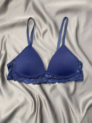 Soft Wireless Lace Trim Bra Thin Everyday Bra