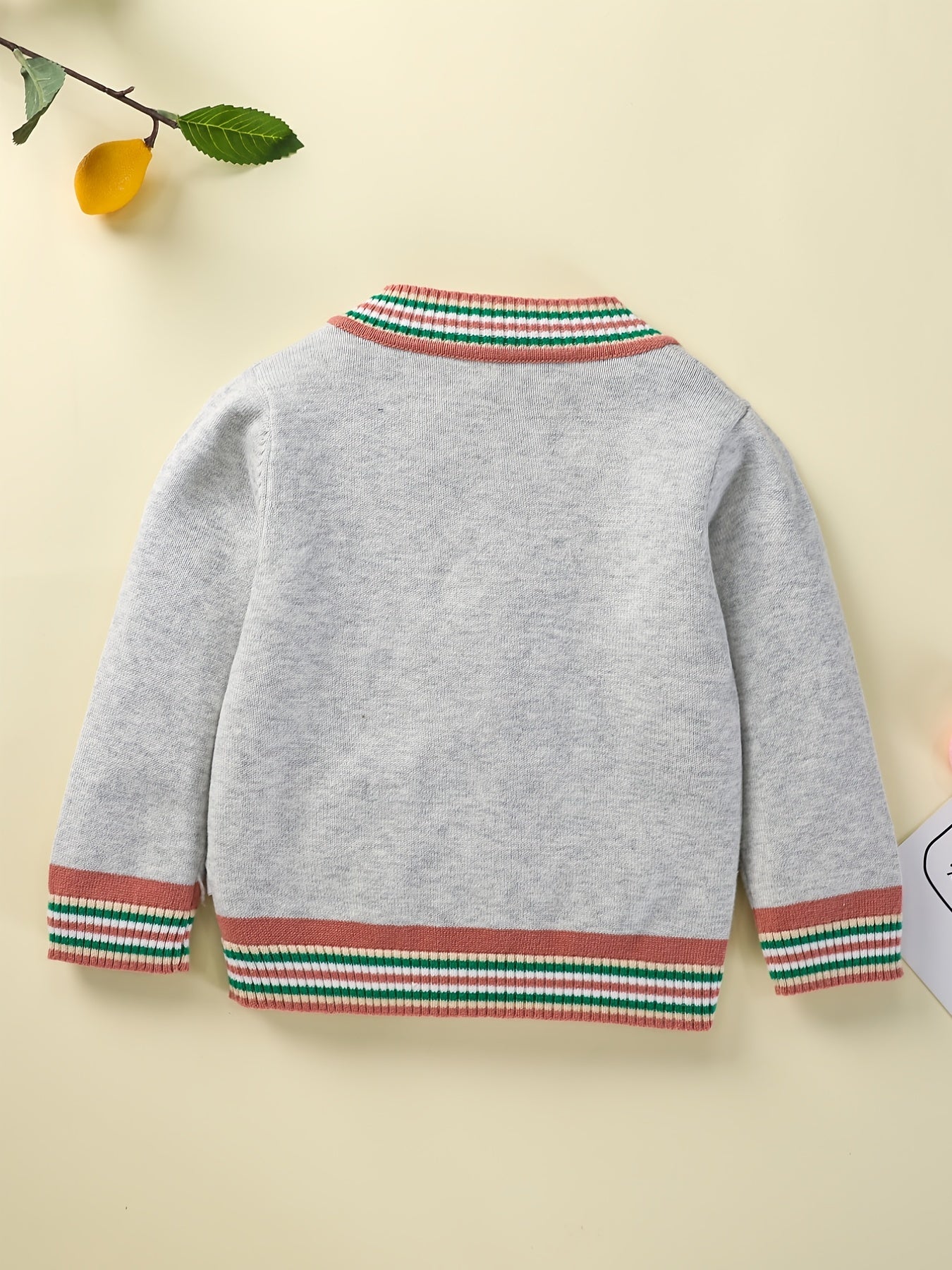 Toddler Boys Block Knit Cardigan V neck Button Up Sweater Kids Clothes