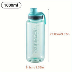 1000ml Large Capacity Plastic Water Bottle for Outdoor Sports Fitness Travel
