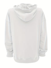 Kangaroo Pocket Hoodie Casual Long Sleeve Sweatshirt Women's Clothing