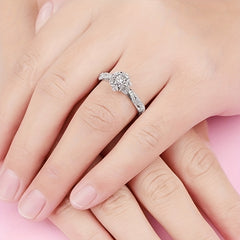 Alloy Engagement Rings Zircon Rings Girls Jewelry