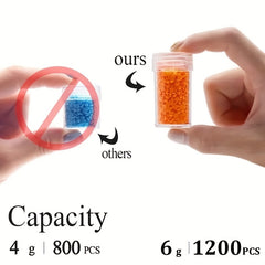 12pcs Clear Round Storage Bottles for DIY Craft and Jewelry