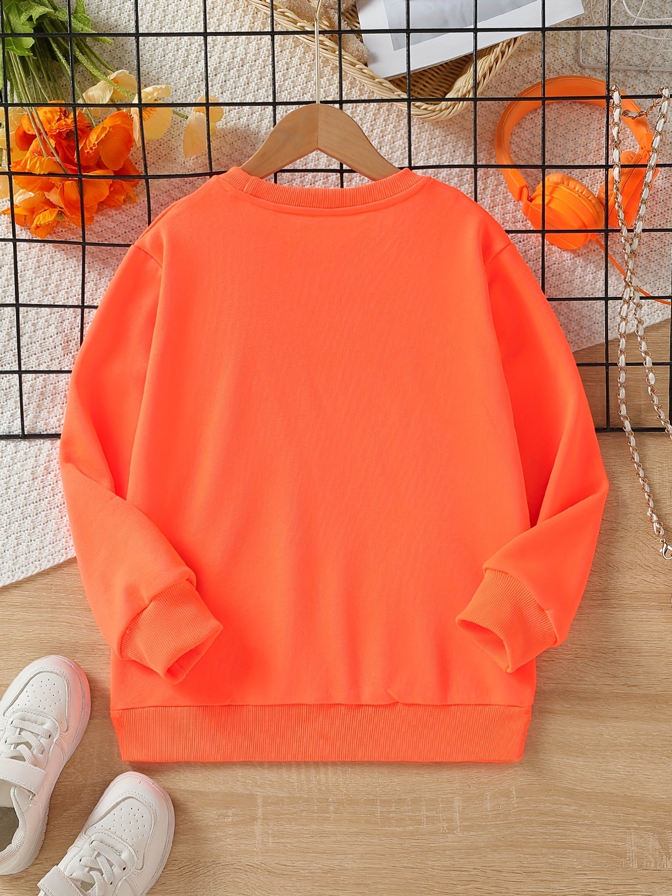 Unisex Kids Sweatshirt Long Sleeve Top Autumn Spring Active Pullovers