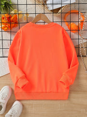 Unisex Kids Sweatshirt Long Sleeve Top Autumn Spring Active Pullovers