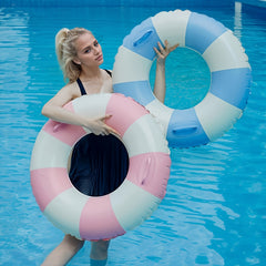 2pcs Inflatable Swim Rings with Handles Adults Pink Orange Raft Loungers