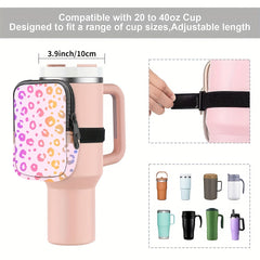 Leopard Print Bottle Storage Bag 40Oz Ice Tumbler Purse Bag