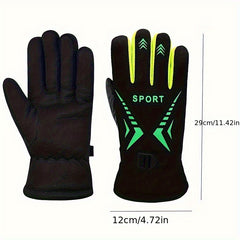 Men's Winter Cycling Gloves Windproof Warm Velvet Large Cotton Gloves