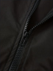 Casual Solid Zip Hooded Jacket with Flap Pockets