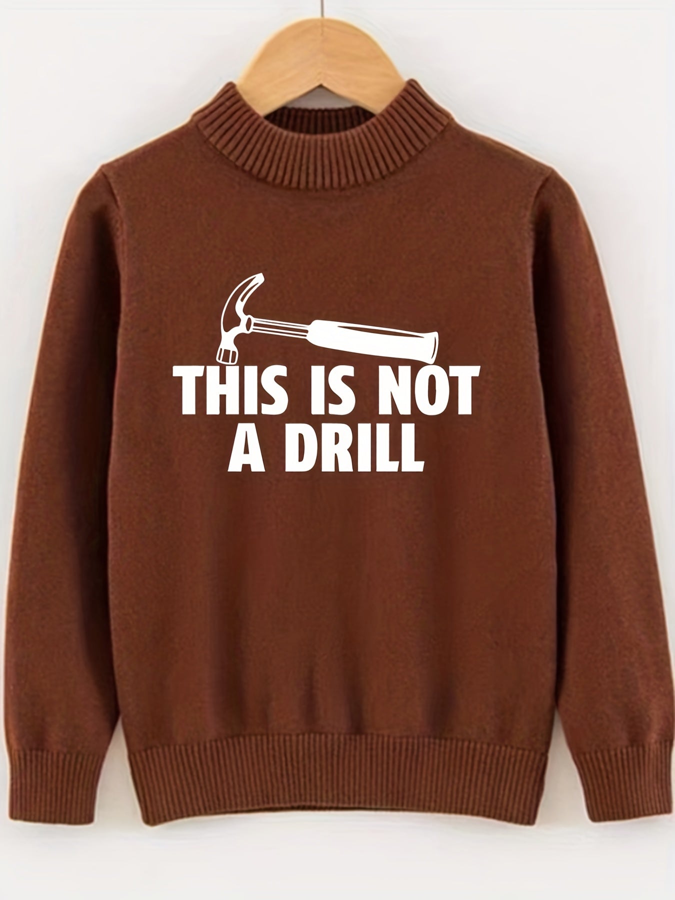 Men's Knitted Crew Neck Pullover Sweater for Fall Winter