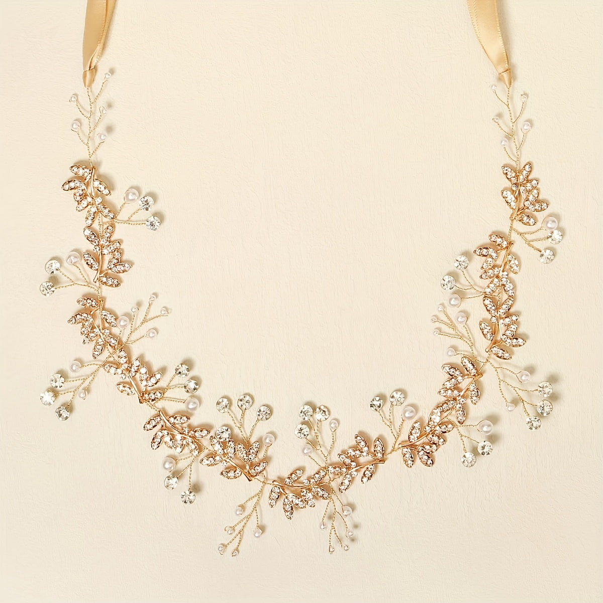 Rhinestone Leaf Hair Band Bridal Wedding Headwear