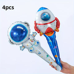 4pcs Astronaut Rocket Balloon Space Theme Birthday Party Favors