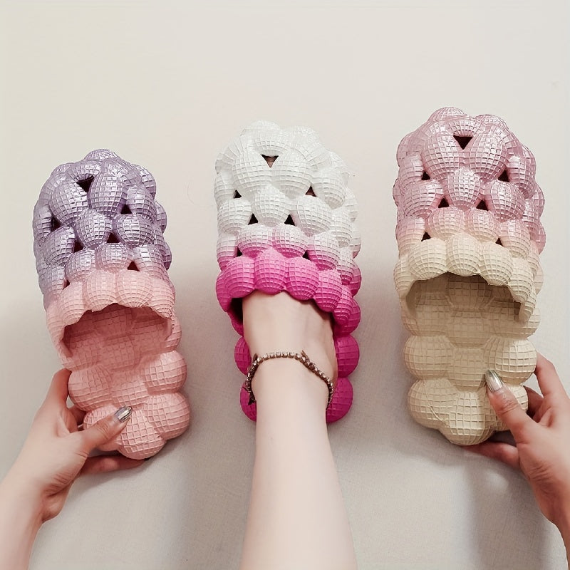Women's Ombre Bubble Slides Slippers Non Slip Outdoor Sports Slides