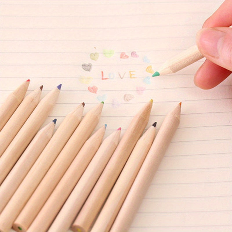 Bear Pencils Creative Stationery 8 Colored Pencils Long with Cover And Sharpener