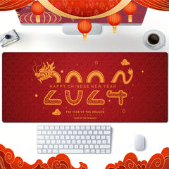New Year Dragon Print Tableware Drying Pad Soft Drainage Anti Slip Pet Pad