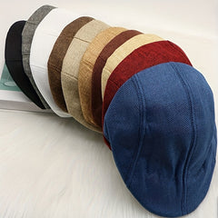 Classic Flat Outdoor Sun Shade Faux Wool Cap Solid Fishing Cap