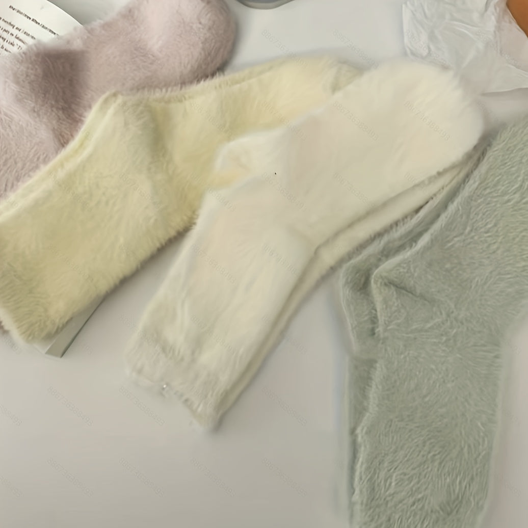 4 Pairs Thickened Warm Mid Calf Socks for Women and Men