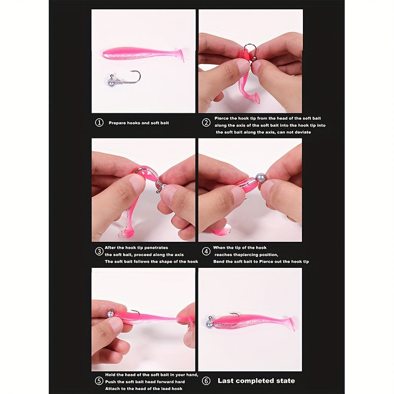 10pcs T tail Soft Bait Soft Worm For Lead Head Hook Bionic Maggot