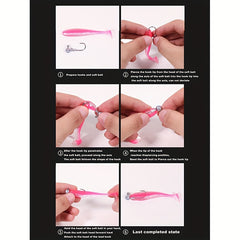 10pcs T tail Soft Bait Soft Worm For Lead Head Hook Bionic Maggot