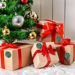 500pcs Christmas Thank You Stickers 1.5in Round Happy Winter Holiday Sticker