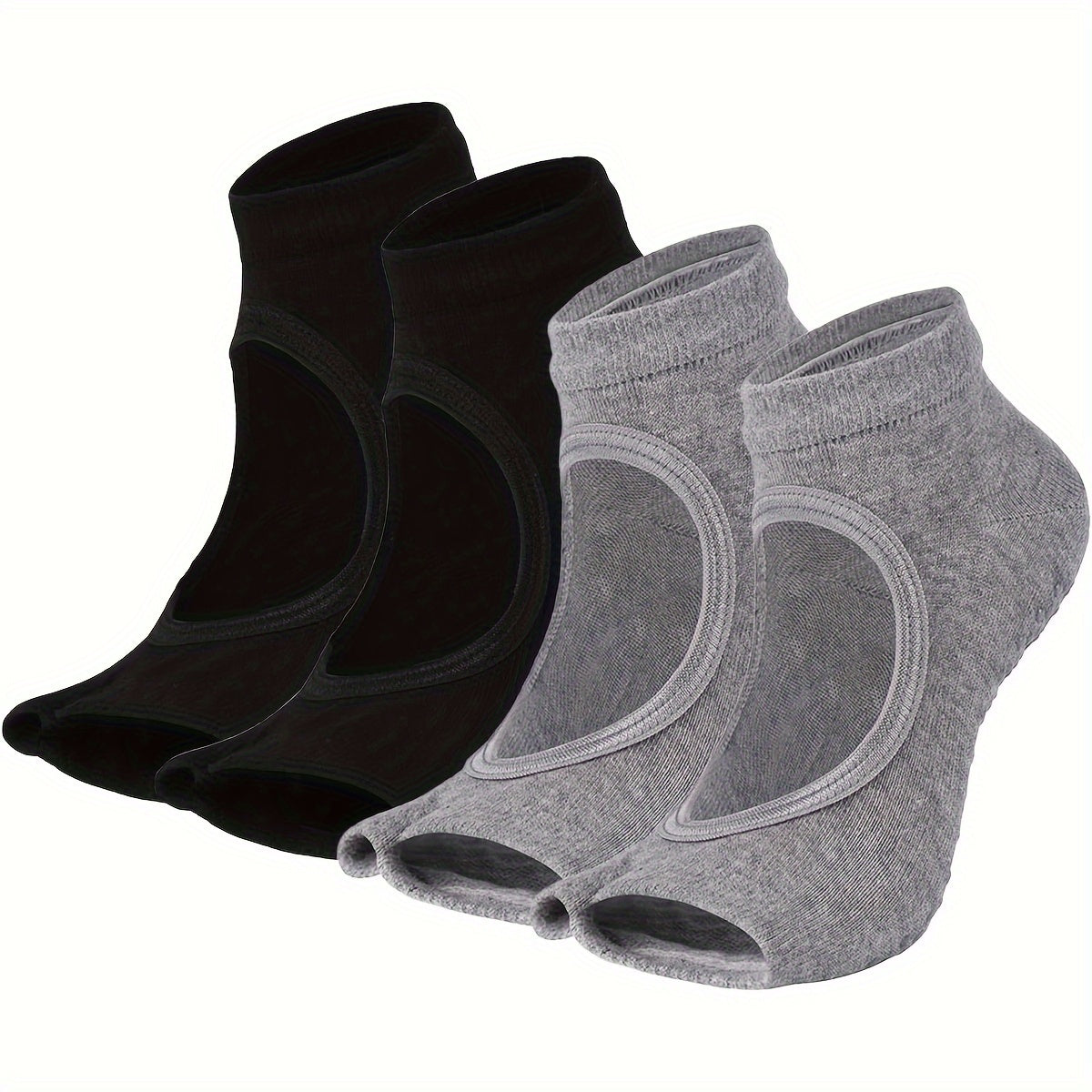 Toeless Non-slip Yoga Socks 2 Toe Backless Gripper Socks