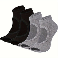 Toeless Non-slip Yoga Socks 2 Toe Backless Gripper Socks