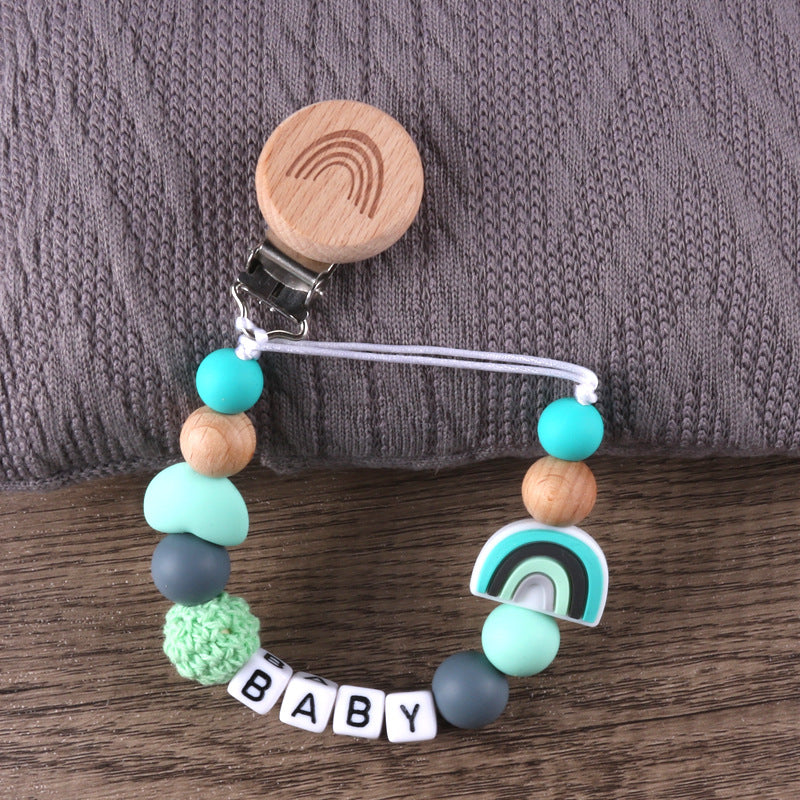 Rainbow Beech Clip Baby Silicone Puffer Chain - Cute and Colorful Accessory