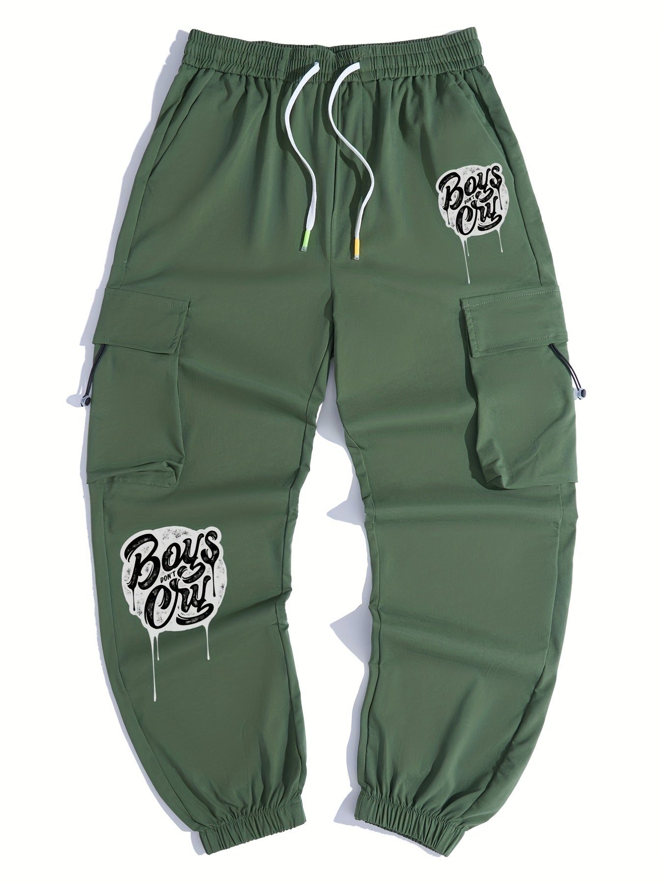 Men s Casual Boys Don t Cry Print Cargo Pants