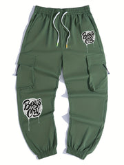 Men s Casual Boys Don t Cry Print Cargo Pants